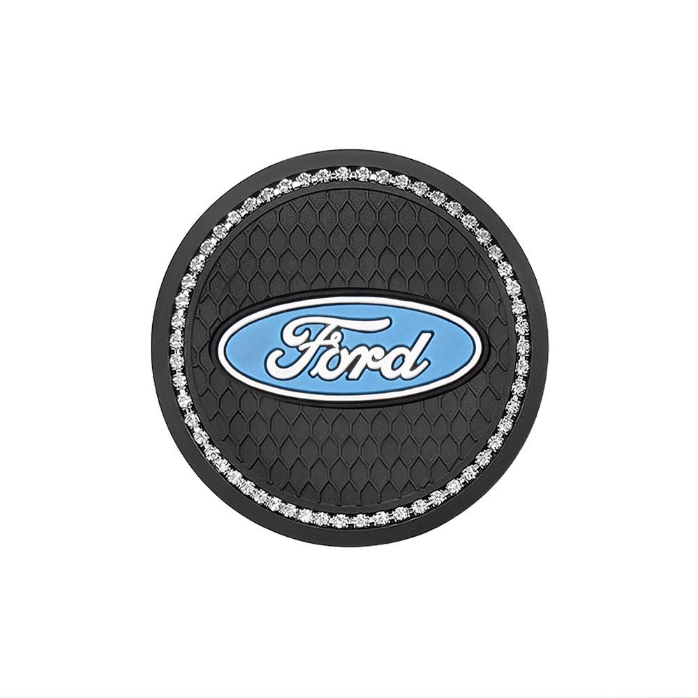 1/2pcs Diamond Silicone Car Water Coaster Pad Anti-Slip Cushion Drink Mat For Ford Ranger S-Max Focus ST Mondeo Transit Tourneo HJUM0