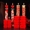 Dragon & Phoenix Wedding Candles Pair - Red Double Happiness Design for Wedding Room Decoration and Night Celebrations.