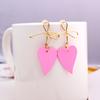 Women Heart Drop Earrings for Party Jewelry Vintage Gold Color Metal Bow Knot Earrings Geometric Female Brincos 2024 New Fashion