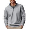 New Men's Sweatshirt Casual Zipper Stand Collar Thickened Velvet Solid Color