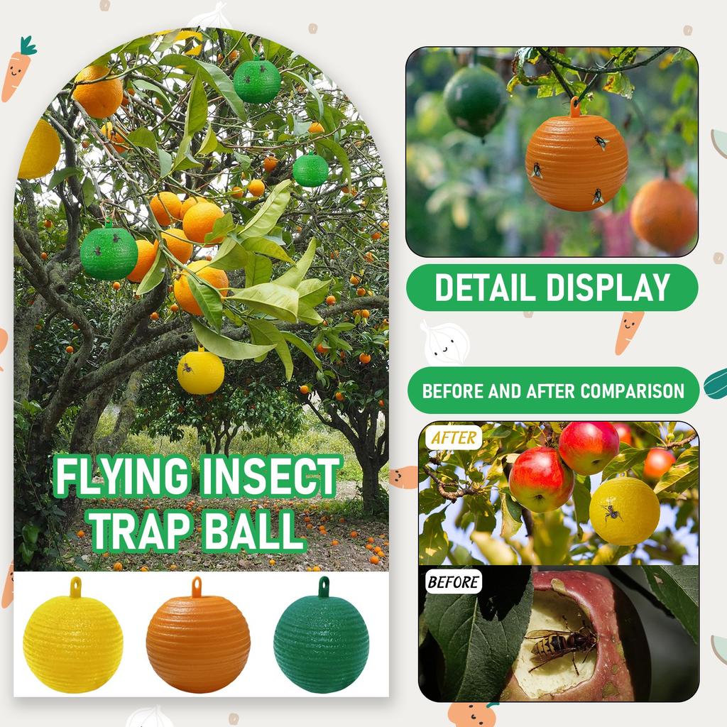 Sticky Fruit Fly Trapping Ball Sticky Fly Catching Ball Sticky Glue Fly Gnat Mosquito Flying Insect Trapping Ball Trap