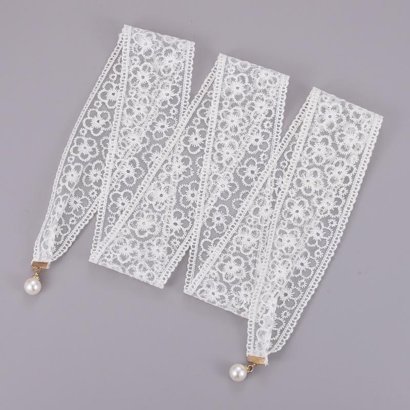 Lace Pearl Pendant Belt Women'S Dress Waist Decoration Bow Waist Rope With Hanfu Knotted Strap