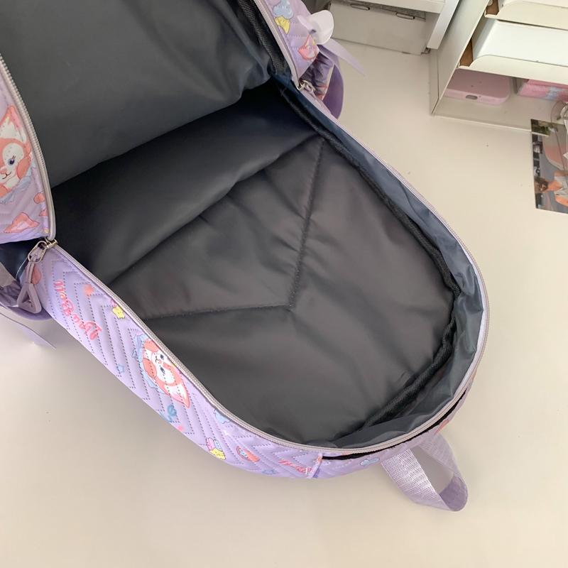 Grade 3-6 Schoolbag for Girls Fox Print Backpack Children Lightweight Backpack