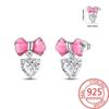 Pink Series Romantic Flower Butterfly Unicorn Tulip Geometry 925 Silver Earrings Boutique Fine Jewelry Gifts for Women