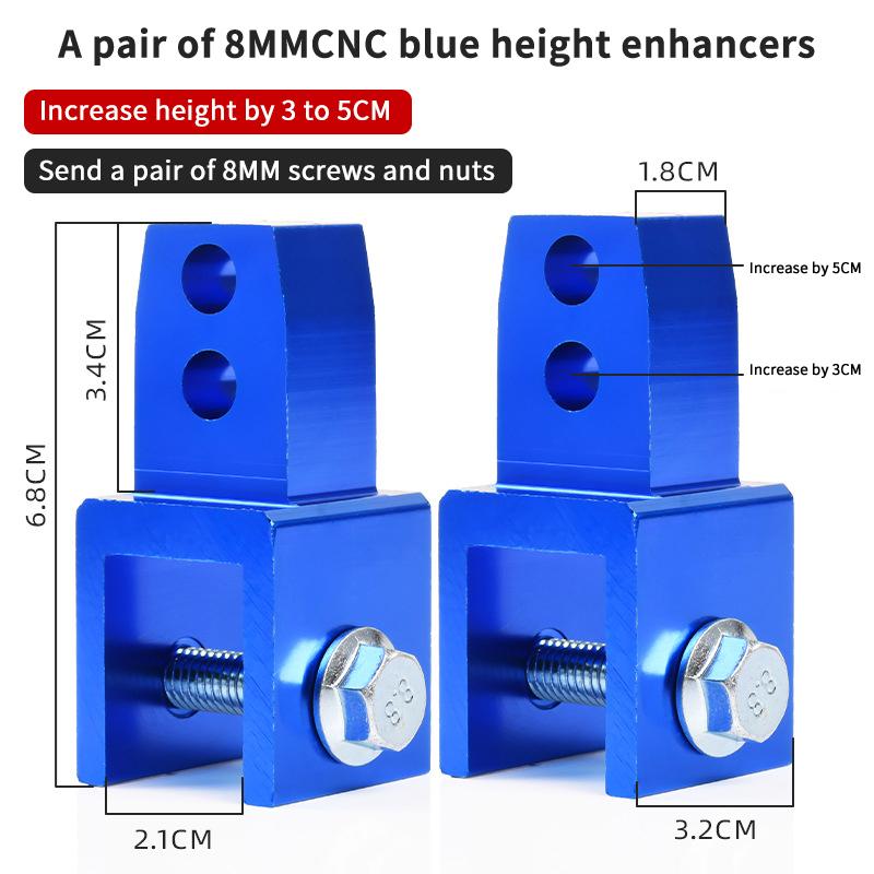 2PCs Motorcycle Rear Shock Absorber Riser Height Extension Easy Install Rear Lift Accessory for Enhanced Ride Comfort for Sports and Street Bikes