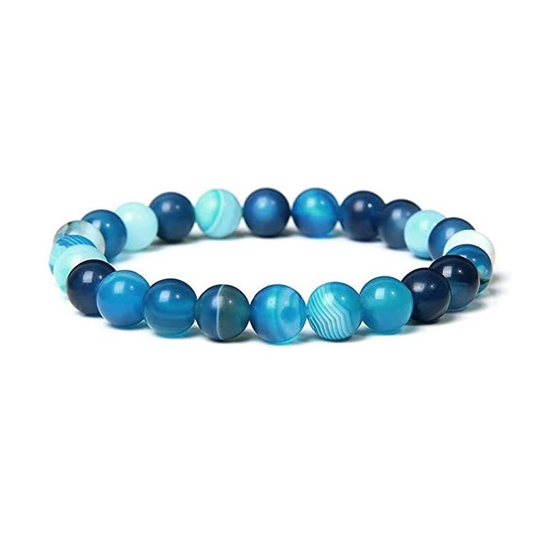 Bracciale in Pietra da 8mm Pietra Vulcanica Pietra Occhio di Tigre Cristallo Rosa Bracciale Elastico
