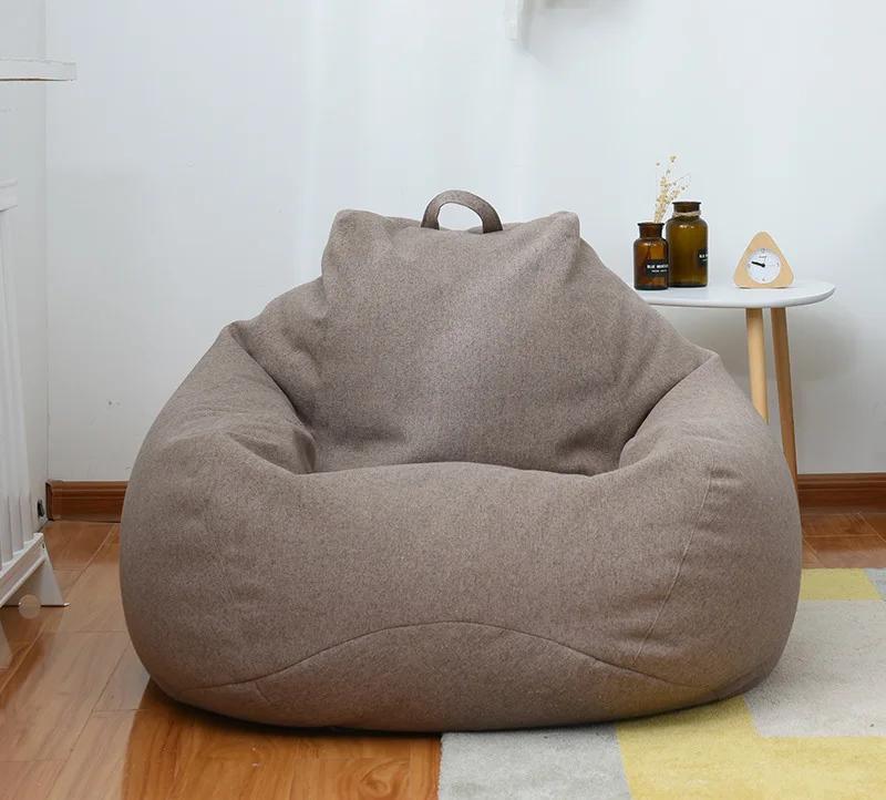 Leinen-Sofahülle ohne Füllung, langer Sitz, Sitzsack, Tatami, Wohnzimmer, Schlafzimmer