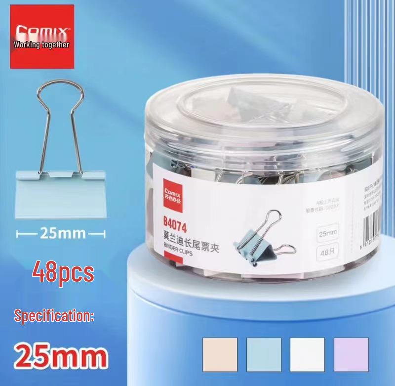 Qixin Swallowtail Clips: Effort-Saving, Colored Metal Clips for Office and Student Use, Available In Large, Medium, Small Sizes