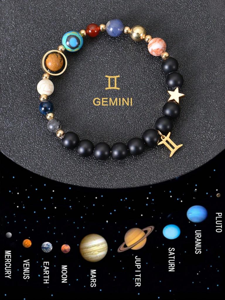 A twelve-constellation bracelet, a natural stone solar system bracelet, suitable for both men and women.