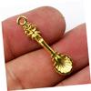 iplusmile 50-Piece Set of Spoon Pendant Charms, Alloy, Gold Color, 1.30 x 0.35 x 0.09 inches, for DIY Accessories, Necklaces, Keychains, Bracelets,