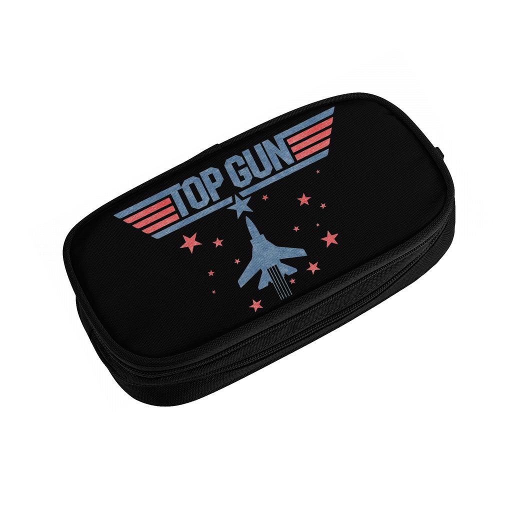 Classic Top Gun Jet Blue Red Movie Stars Pencil Case Pencil Box Pen Holder for Student Bag Students School Zipper Stationery