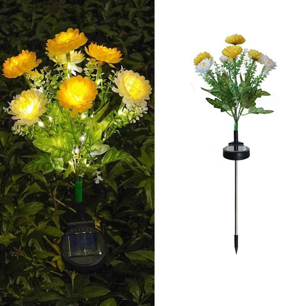 Solar Powered LED Snow Lotus Lights Colorful Solar Lawn Lights Outdoor Solar Lights  for Outdoor жёлтый