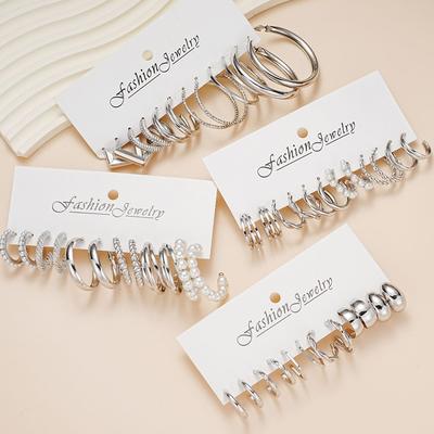 24 paare/satz Hoop Ohrring Set Frauen Hypoallergen Twist Ohrringe Zubehör Schmuck
