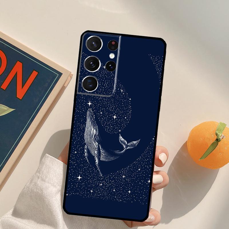 Beautiful Blue Whale Painting Phone Case For Samsung Galaxy S23 S26 Ultra S20 S21 S22 S24 S25 S10 Plus S25 FE Back Cover