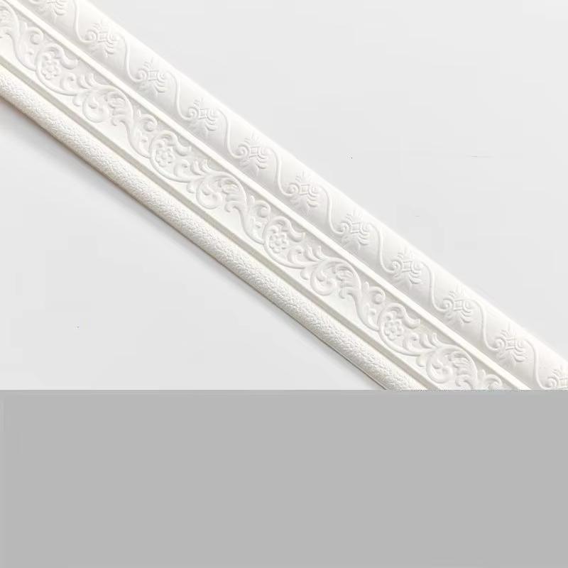 

1PC 2.3m/90.55inch 3D Wall Trim Line Skirting Sticker Self-Adhesive Wall Trim Sticker Household Waterproof Baseboard Wall-paper 2.3m бежевый