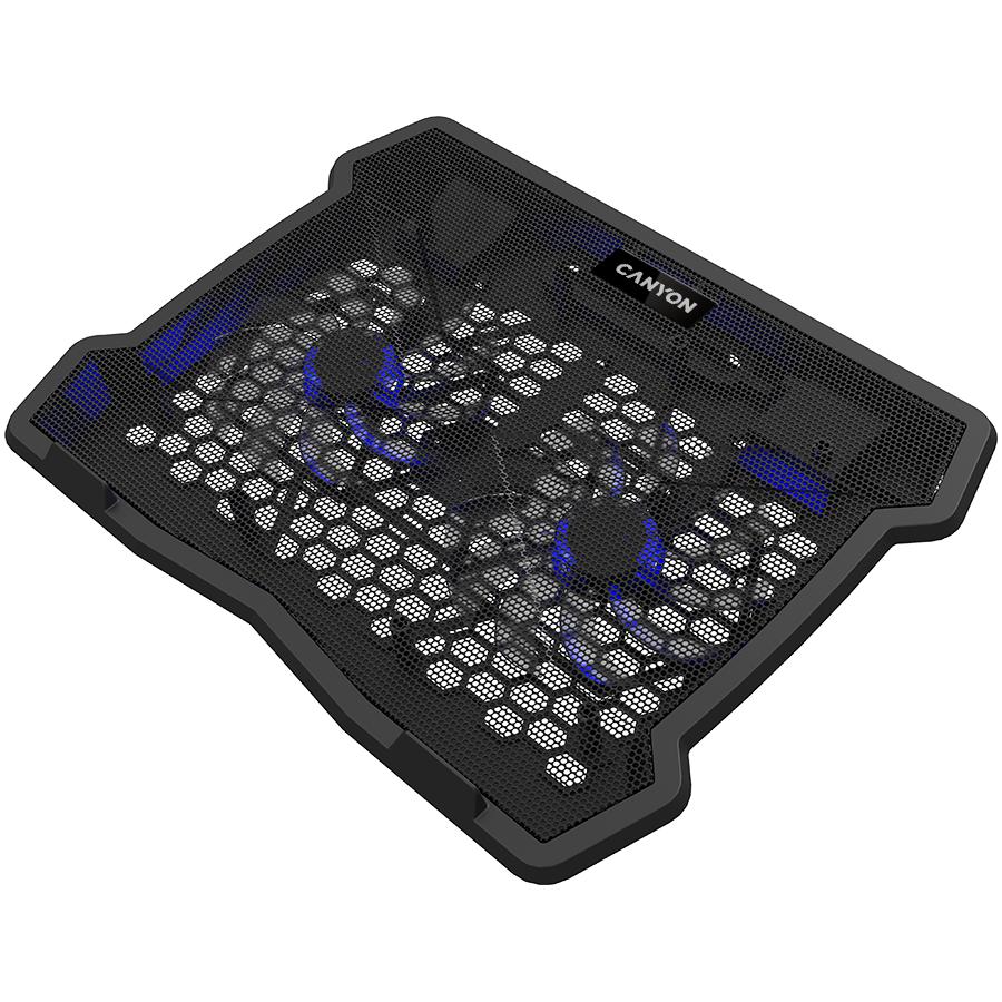 Canyon Podstawka Chłodząca Ns03 2 Wentylatory 2Usb Led Czarna
