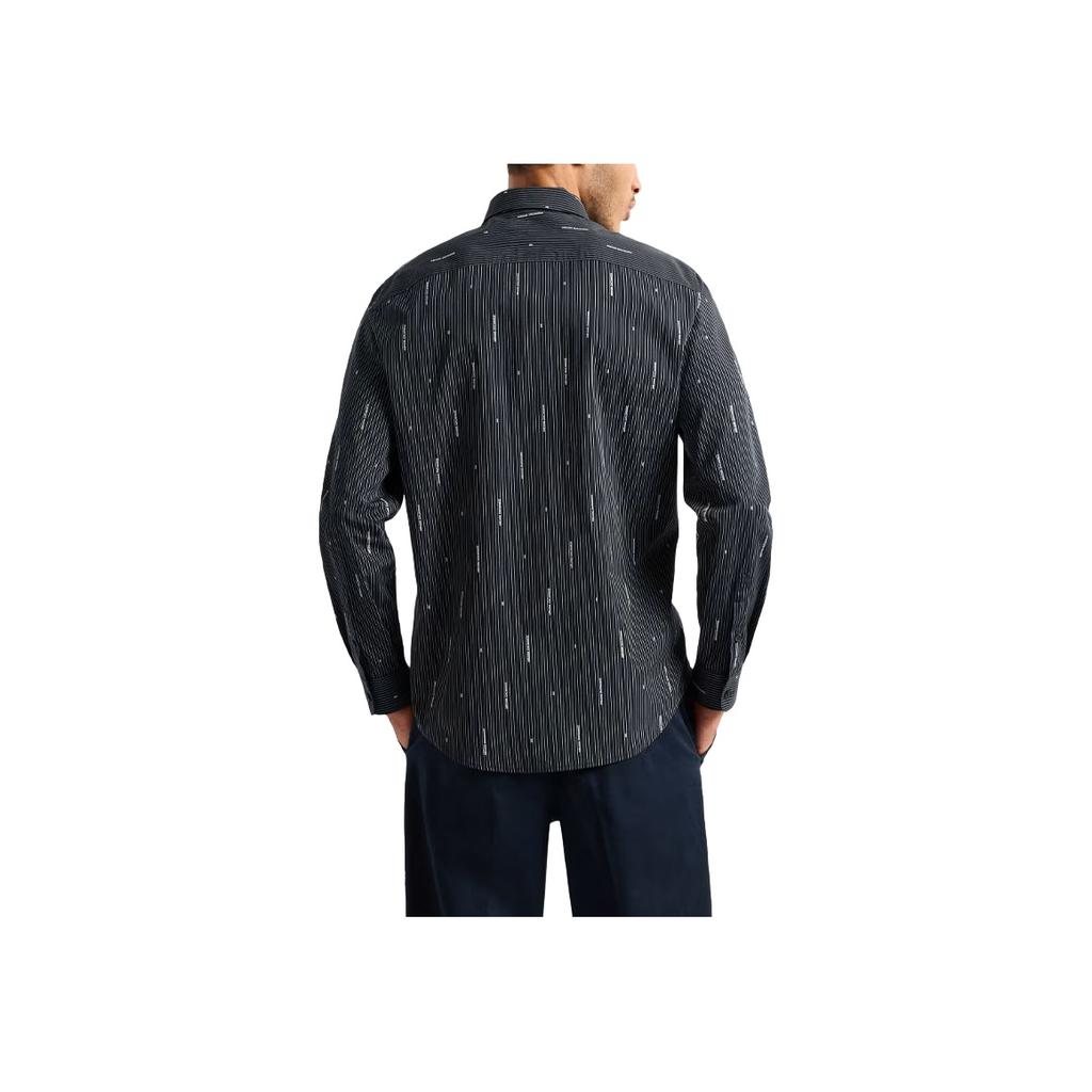 Armani Exchange FW24 Slim Fit Logo Letter Print Long Sleeve Shirt Men shirts Gray 6DZC06-ZN5DZ-55JX