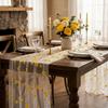 Semi-Transparent Tulle Table Runner 3D Embroidery Gauze Table Flag  Kitchen Dining