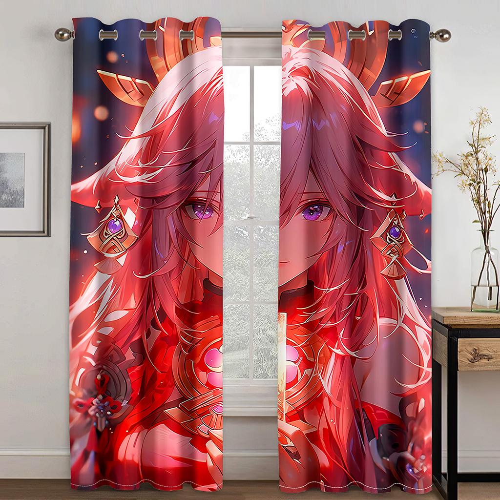 

3D сексуальные занавески с героями мультфильмов, занавески с игровыми персонажами, 2 панели, занавески для комнаты для мальчиков и девочек, спальня, гостиная, декор для гостиной 100W130H(CM)40x51in&Grommet Top