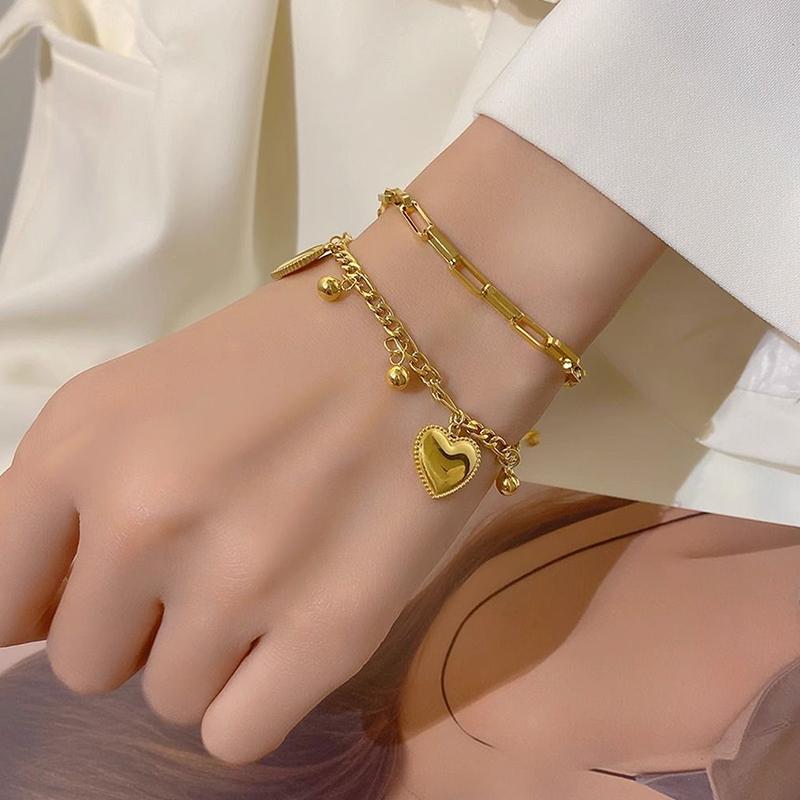 Liebe Schmetterling Geometrisches Design Anhänger Armband Damen Titanstahl Kein Verblassen Schmuck Valentinstag Geburtstagsgeschenk
