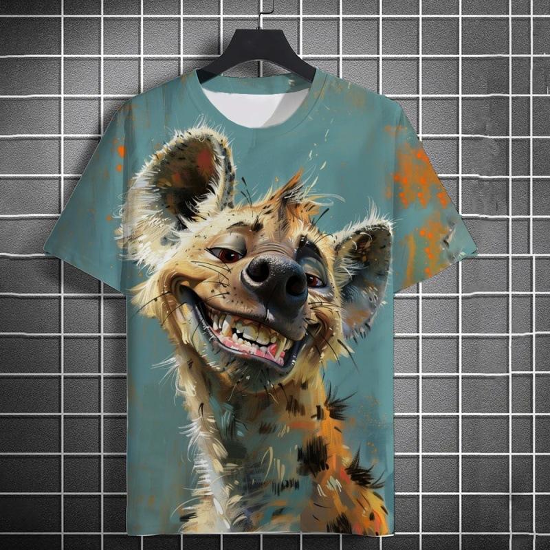 Interesting 3D Printed Animal Men's Pullover Round Neck Short Sleeved T-shirts