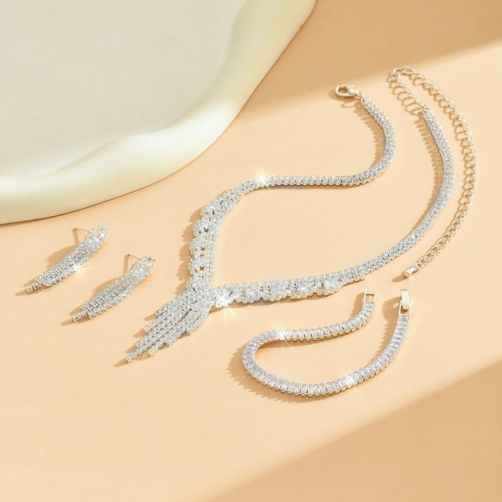 4 kusy dámského trendy drápového řetízku série dutý střapec náušnice náhrdelník náramek sada šperků banket párty dárky k svátku