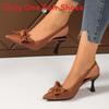 Summer Butterfly Knot High Heel Sandals For Women With Slim Heel And Pointed Toe