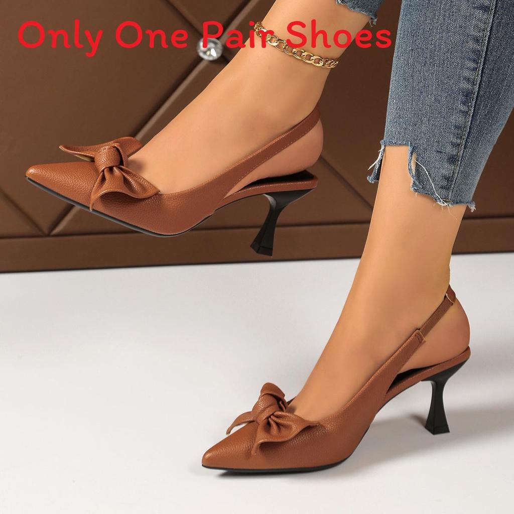 Summer Butterfly Knot High Heel Sandals For Women With Slim Heel And Pointed Toe