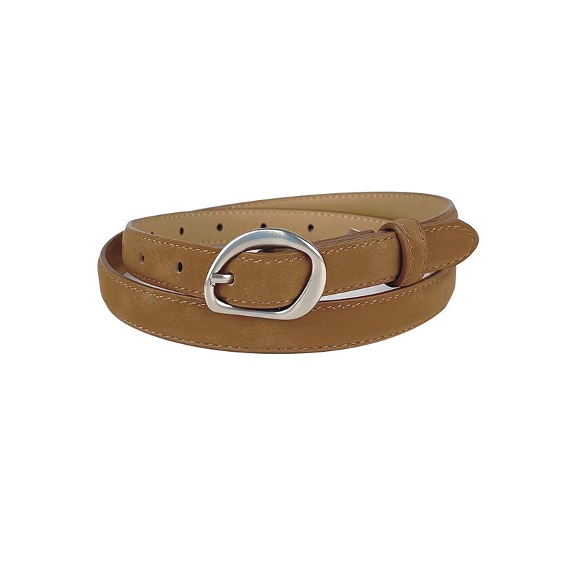 Matte Cowhide Women's Genuine Leather Retro Belt Jeans Denim Skirt High-end Korean-style Fashionable Women's Belt