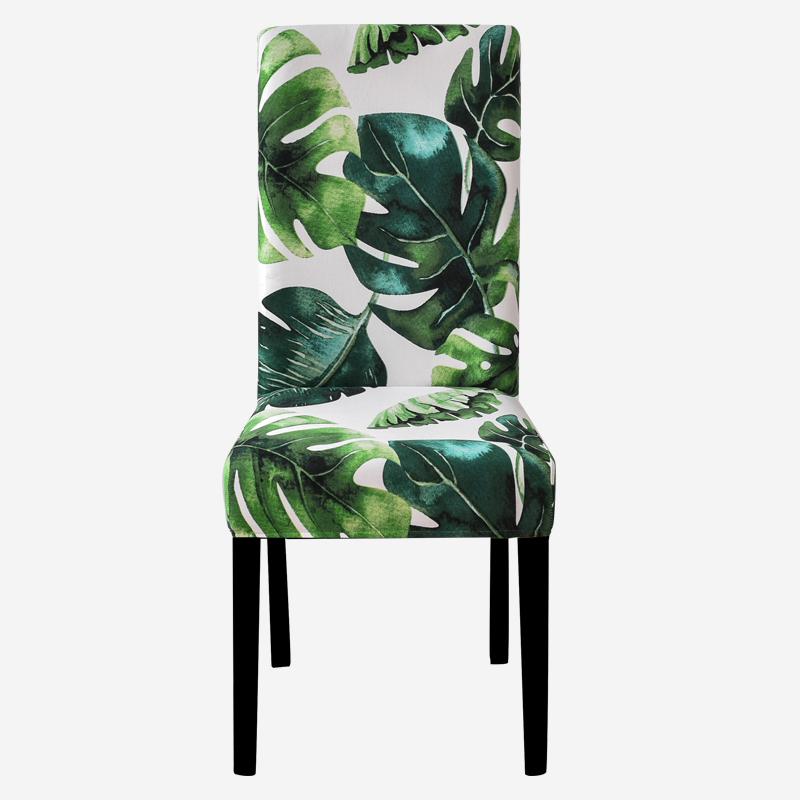 Printed Chair Cover Elastic Kitchen Seat Cover Stretch Spandex Chair Covers for Dining Room Wedding Hotel Banquet Washable 1pc