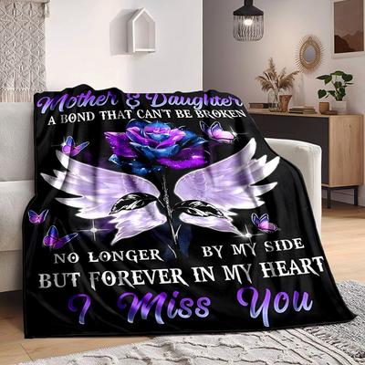 1pc Mother Daughter Bond Blanket, Lightweight Flannel Throw For Sofa, Bed, Travel, Camping, Livingroom, Office, Couch, Chair