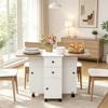 Folding Dining Table / Kitchen Table with 2 Fold-down Tabletops, 2 Drawers and 1 Cabinet (only with 1pc dining table)