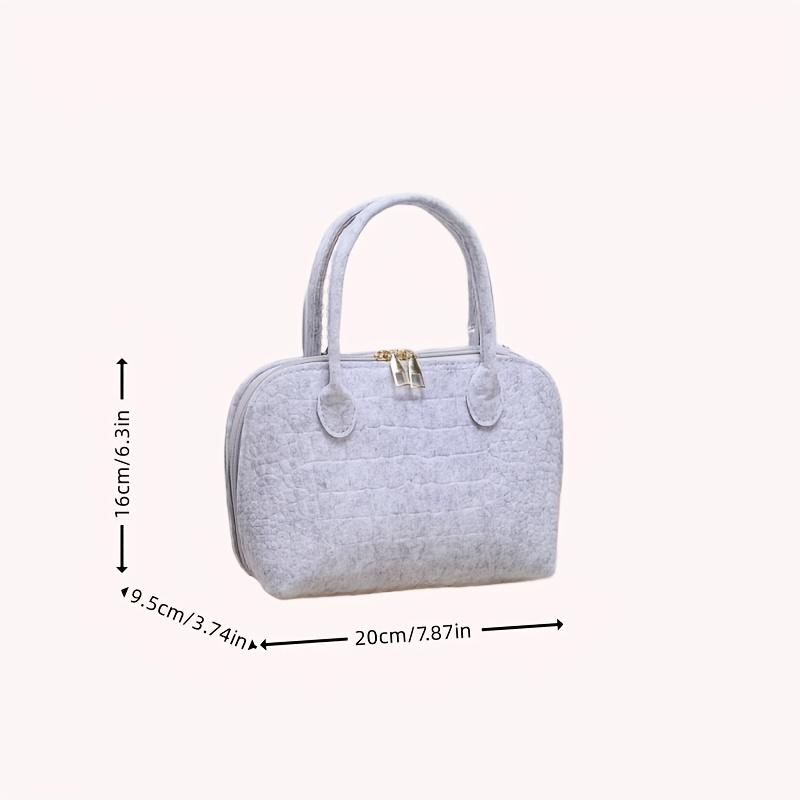Chic Solid Color Felt Tote Bag, Fashion Shell, Storage Bag- Small, Lightweight, Felt Storage Bag, Multi-color Available, Suitable