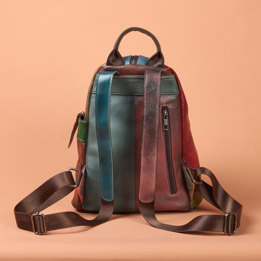 Natūralios odos kuprinė kelionėms į darbą ir atgal bei kasdieniam moteriškam krepšiui