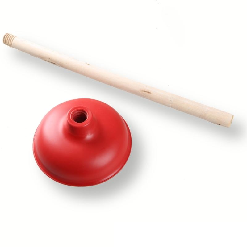 2 Stück Extra Langer Holzgriff Pömpel für Toiletten und Spülen Klempner Freimachwerkzeug zur Entfernung hartnäckiger Verstopfungen