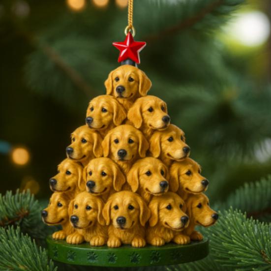 1/5Pcs Dog Christmas Ornament with Lanyard Puppy Pendant Acrylic Keepsake Decoration Indoor Outdoor Festive Tree Decor