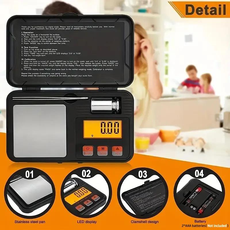 1 stück 0,01g/0,001g Hochpräzise digitale Taschenwaage Tragbare elektronische Schmuckwaage Küchen-Backwaage Werkzeuge