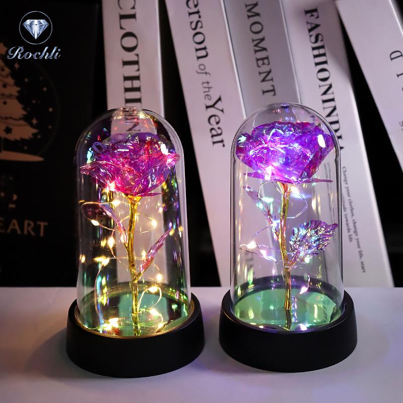 Eternal flower rose bouquet plastic cover glass cover birthday gift for girl girlfriend Qixi Festival Valentine's Day ornament