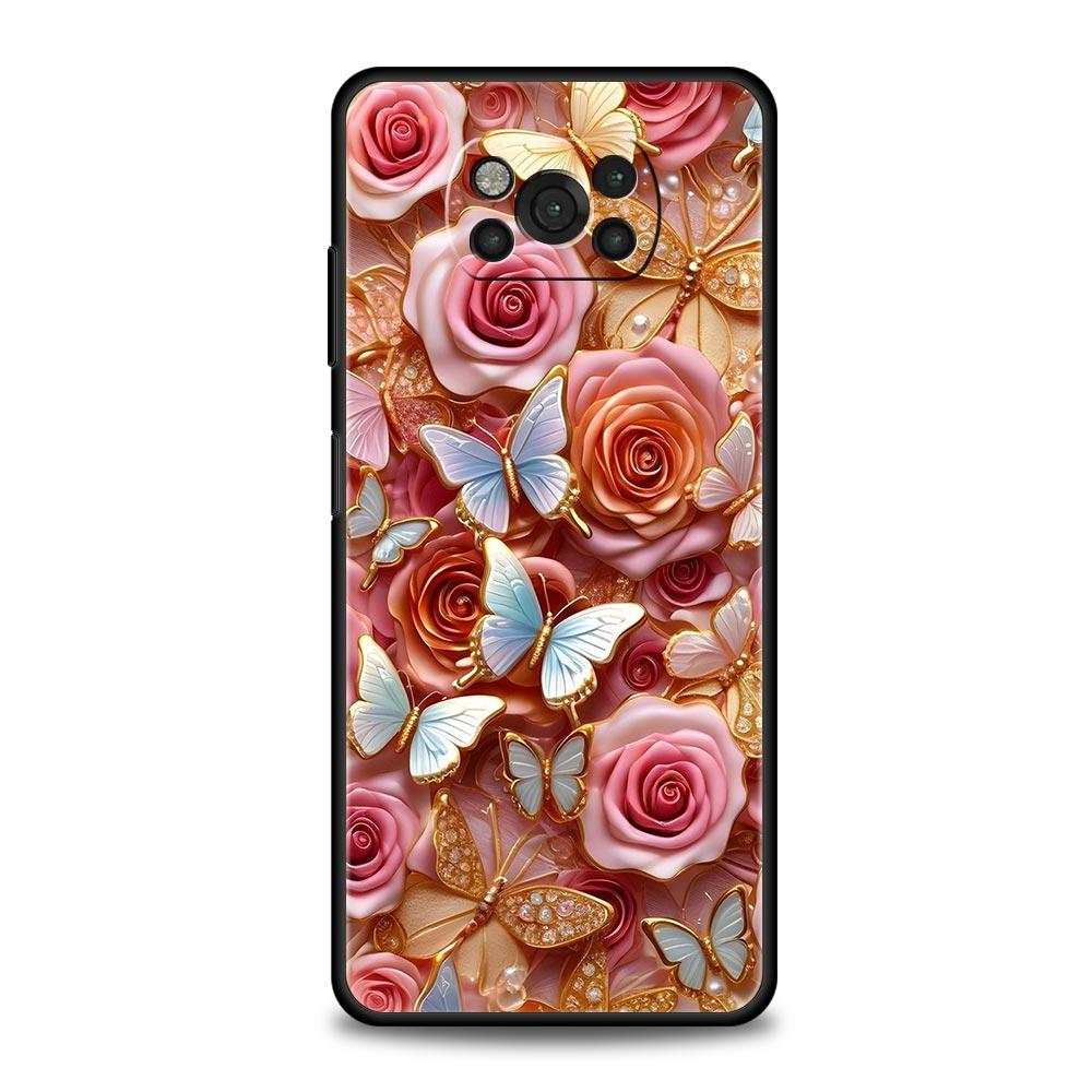 Fashionable Butterfly Flower Pattern Phone Case Cover  for Xiaomi Poco F7 Ultra F6 F5 F4 F3 X6 X5 X4 X3 NFC C51 C55 GT Soft TPU