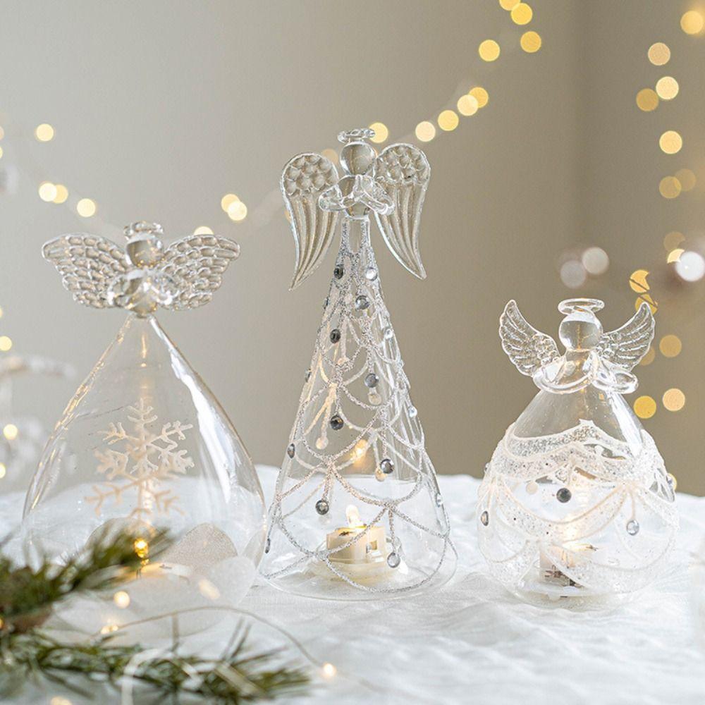 Transparent Angel Fairy Glass Light Glass Kawaii Decor Ornaments  Home Living Room