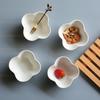 1PC White Ceramic Small Bowl Flower-shaped Hot Pot Seasoning Soy Sauce Dish Exquisite Snack Dish Baking Mold Kitchen Accessories