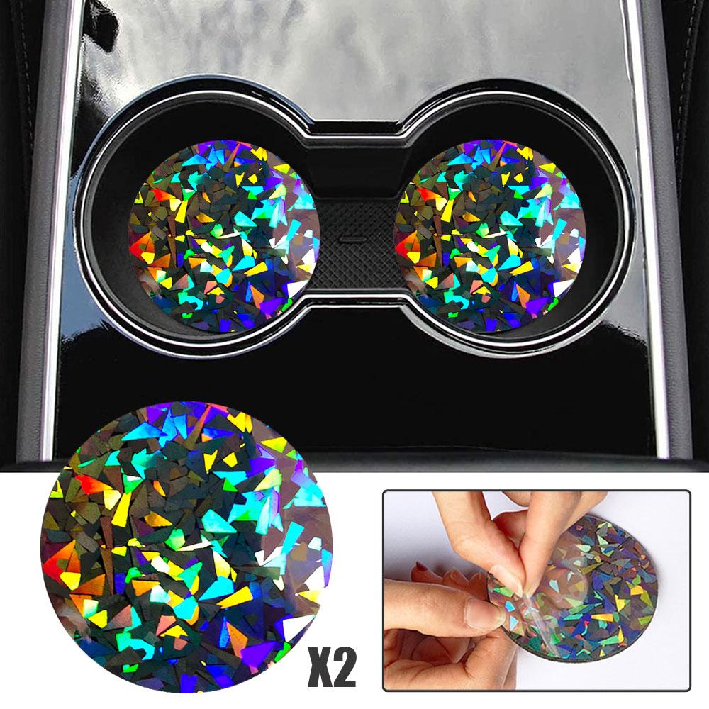 2pcs Aurora Coasters Car Water Cup Pad Holders Non-slip Rubber Mat for Bottle Holder Coaster Auto Interior Anti-skid Cup Holders