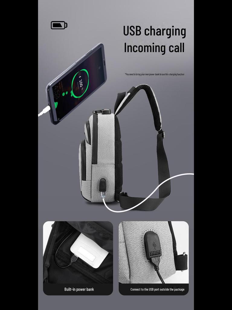 Pánská lehká cestovní taška přes rameno proti krádeži - Stylový a funkční malý batoh pro podnikání a volný čas