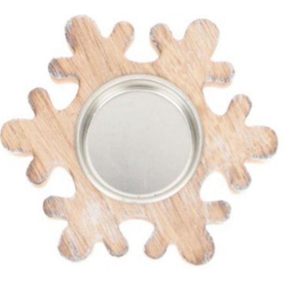 Sněhová vločka Vánoční dřevěný svícen Nordic Style Love-heart Candle Ornaments Party