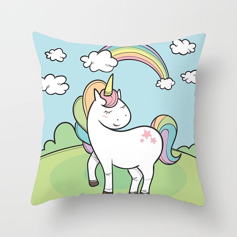 Home Decor Unicorn Themed Cute Patterns for Cozy Decor Pattern Cushion Cover Suitable for Sofa Bedroom Car Pillow Cover