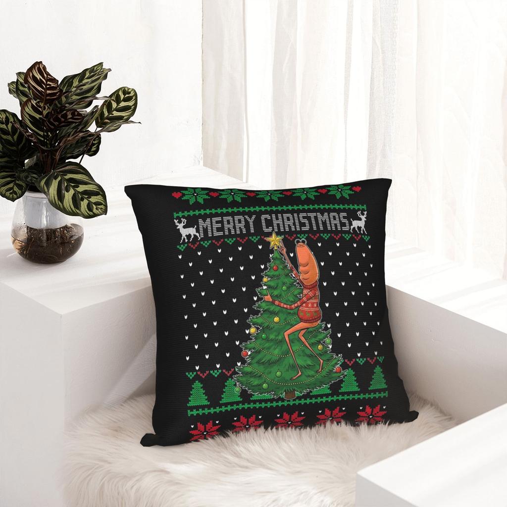 Marcus The Worm Merry Christmas Pillowcase Soft Polyester Cushion Cover Decor Throw Pillow Case Cover Home Zipper 4040cm