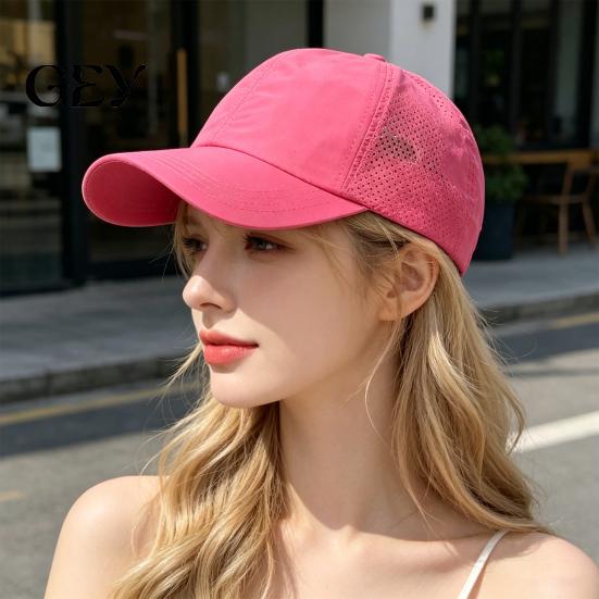 Outdoor Activity Baseball Hat Women Cap, Adjustable Elastic Straps Quick-Drying Sun Hat, Cap Criss-Cross Ponytail Design for Running Yoga Hiking