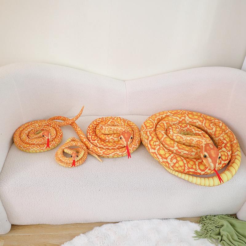 110-310cm Simulation Python Boa Plush Doll Reptile White Green Silver Black Beautiful Pattern Snake Plush Doll Home Decoration
