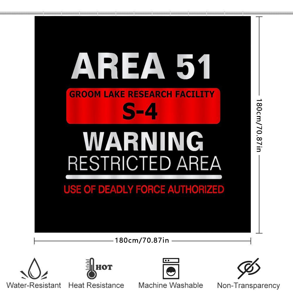 Unframed Alien Area 51 Shower Curtain Vintage Ufo Space Nevada Desert Paranormal Horror Movie Decor Galaxy Sci-Fi Home Bathroom