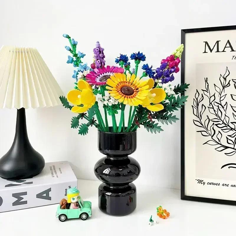 Bouquet of roses, orchids, potted plants, toys DIY10328, potted plants, illustrations, girlfriend's birthday, holiday gifts